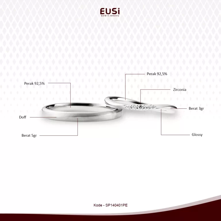 eusi jewelry cincin kawin perak sepasang 92,5%