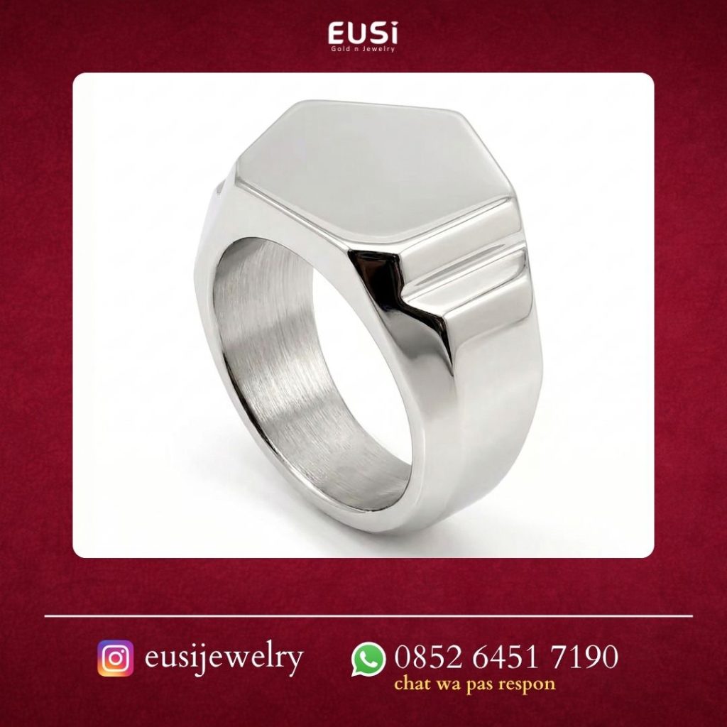 Cincin Pria Desain Flat Atau Permukaan Datar