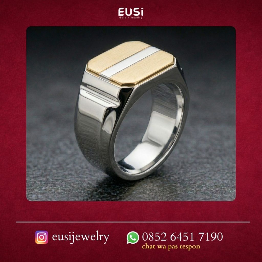 Cincin Pria Two Tone Atau Dua Warna